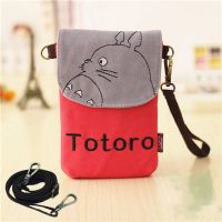 Tas Ponsel Kurir Gantung Leher Kain Kanvas Flip-Top Dompet Gesper Tas Ponsel Stand-Up 7Plus