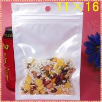 11cm*16cm White / Clear Reclosable Valve Zipper Plastic Retail Packaging Bag Ziplock Zip Lock Bag Storage Package W/ Hang Hole Food Storage Dispensers