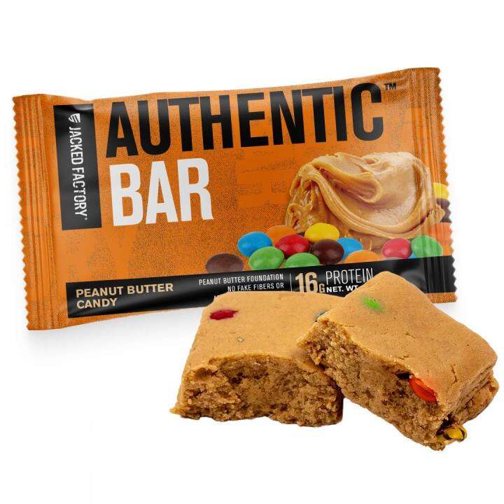 Jacked Factory Authentic Protein Bars Peanut Butter Candy 60g 1 piece