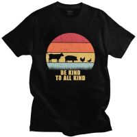 Top Tees R 70S Be Kind To ทุกประเภท T เสื้อผู้ชายแขนสั้นมังสวิรัติเสื้อยืดผักมังสวิรัติ Veggie ฤดูร้อน Tee P