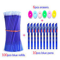 100+16pc Erasable Pen Set 0.5mm Washable Handle Magic Gel Pens Refills Rods for School Office Writing Supplies Kawaii Stationery