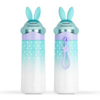 Gradient Cartoon Thermos Thermals Milk Coffee CupStainless Steel Thermos Straw Water Bottle Gradient Sports Vacuum FlaskTH