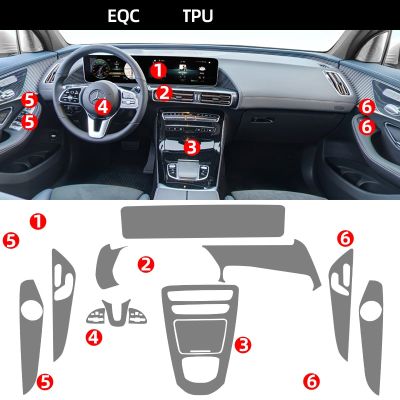 ฟิล์มทีพียูสำหรับ Mercedes Benz Eqc Eqc400 Eqc350สติกเกอร์ภายในรถยนต์คอนโซลกลางแผงหน้าปัดระบบนำทางทางอากาศ