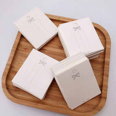 SUTAI 50PCS White Hairpin Card Trinket Bow Display Cards Cardboard Packing Paper