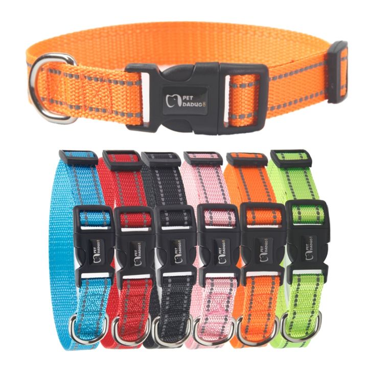 hot-adjustable-nylon-dog-collars-pet-leashes-reflective-quick-disassembly-freely-outdoor-traction-soft-comfortable-durable