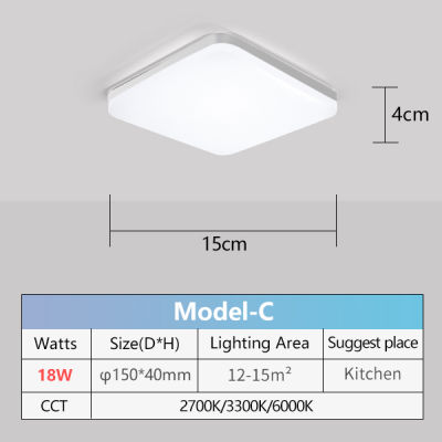 LED Ceiling Lamp in Square for living room Natural Light WarmCold White Modern Home 48362418W for Bedroom Kitchen lighting