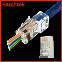 Patchtek Cat6/6A 10pcs Crystal Head Ftp RJ45 Connector Module Plug Utp Plug Rj45 Network Cable End EZ to Crimp Modular Plug Cables