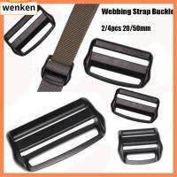 WENKEN 2/4pcs 20/50มม. สายรัดหัวเข็มขัด สีดำสีดำ พลาสติกทำจากพลาสติก ตัวยึดแถบเลื่อน ของใหม่ เครื่องมือตั้งแคมป์กลางแจ้ง ชิ้นส่วนกระเป๋ากีฬา