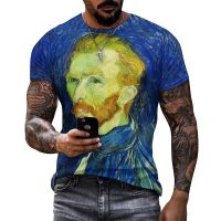 Van Gogh 3D พิมพ์เสื้อยืดผู้ชายลายศิลปะนามธรรมผู้หญิงเสื้อยืดแขนสั้นที่กำหนดเอง XS-5XL