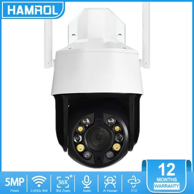 Hamrol 5MP 36X Optical Zoom PTZ Wifi IP Camera Outdoor Ai Human Detection Two Way Audio Color Night Vision Wireless CCTV Security Camera