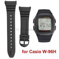 ✲◕✌ สายนาฬิกายางสำหรับ Casio W-96H อุปกรณ์เสริมสายนาฬิกาสร้อยข้อมือพลาสติก PU พร้อมอินเทอร์เฟซพิเศษ