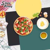 3Pcs Silicone Mats Kitchen Muti-Function Waterproof Placemat Dinner Table Heat Insulation Washable Food BPA Free Non-Slip Mats Bread  Cake Cookie Acce