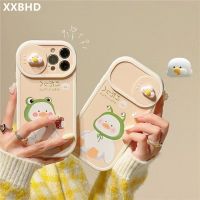 {Chaoke digital branch} แบบสร้างสรรค์ชานมลายการ์ตูนเป็ดขยิบตาเคสกันตกสำหรับ Iphone 11 12 13 Pro Max Xr X Xs Max เคสโทรศัพท์