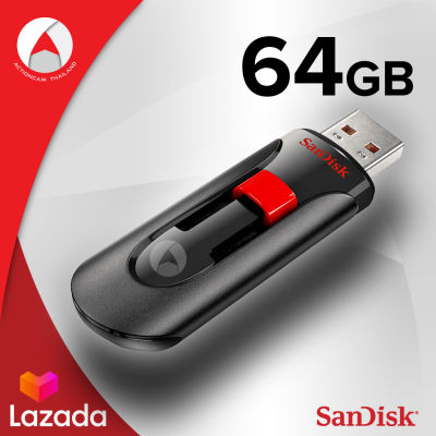 SANDISK Cruzer Glider (CZ60) 64GB USB 2.0 Flash Drive (SDCZ60_064G_B35) เมมโมรี่ การ์ด แซนดิส แฟลซไดร์ฟ จาก ซินเน็ค อุปกรณ์จัดเก็บข้อมูล โน๊ตบุ๊ค Notebook PC MAC Synnex ประกัน 5 ปี