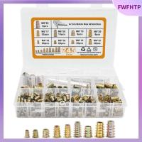 FWFHTP 245Pcs M4 M5 M6 M8 เม็ดมีดเกลียวสำหรับไม้ สังกะสีอัลลอยด์ น๊อตสกรู พร้อมประแจหกเหลี่ยม น๊อตเฟอร์นิเจอร์ ชุดเฟอร์นิเจอร์ไม้