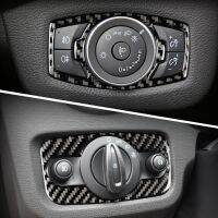 Carbon Fiber Interior Headlight Switch Stickers For Ford Fusion MONDEO Figo ESCAPE ESCORT Fiesta C-MAX Figo Styling Accessories