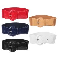 【YF】 Womens Waist Band Buckle Multi-colored Elastic Faux Leather Tight Clothing Accessories