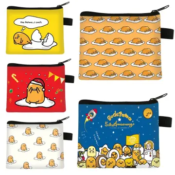 Kawaii Import Sanrio Japan Gudetama Lazy Egg 3.3 Kiss Lock Coin Purses with Keychain (A) Orange