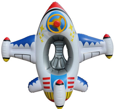 Rooxin Airplane Infant Float Pool Swimming Ring Inflatable Circle Baby Seat with Steering Wheel Summer Beach Party Pool Toys