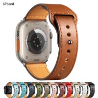 2023 Original ☑◕ Tali Kulit untuk Apple Watch Band 44Mm 45Mm 41Mm 40Mm 42Mm 38Mm Aksesori Gelang Korea Gelang IWatch Seri 3 4 5 6 SE 7