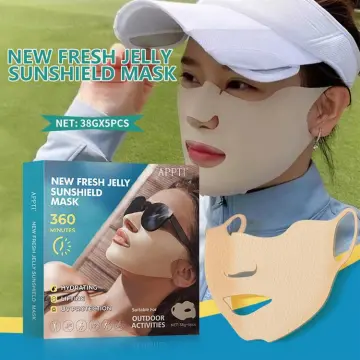 5pcs Golf Sunscreen Patch, Outdoor Uv Protection Mask, Hydrating