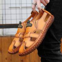 Men Sandals Real Leather Casual Beach Shoes Fashion Fisherman Leisure Trekking Non-Slip Breathable Classic Brand Slippers Hiking