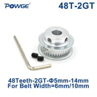 Powge Gt 48ฟัน2ม. 2gt จังหวะรอก5/6/6.35/7/8/10/12/14มม. สำหรับ Gt2เปิดพร้อมกันความกว้างของสายพาน6/10มม. ล้อ48ฟัน T