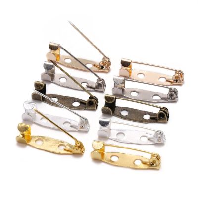 50pcs 15/20/25/30/35/40mm Brooch Clip Base Pins Brooch Pin Base Brooch Settings Blank Base For DIY Jewelry Making Supplies