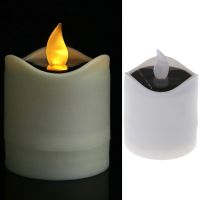 P82D Solar Powered LED Candle Light Yellow Flicker Tea Lamp Festival Wedding Romantic