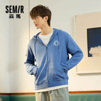 SEMIR เสื้อแจ็กเก็ตผู้ชาย2021ฤดูใบไม้ร่วงใหม่,เสื้อโค้ทถักแบบยืดมีฮู้ดลายตัวอักษรสร้างสรรค์สไตล์เกาหลีเสื้อโค้ท