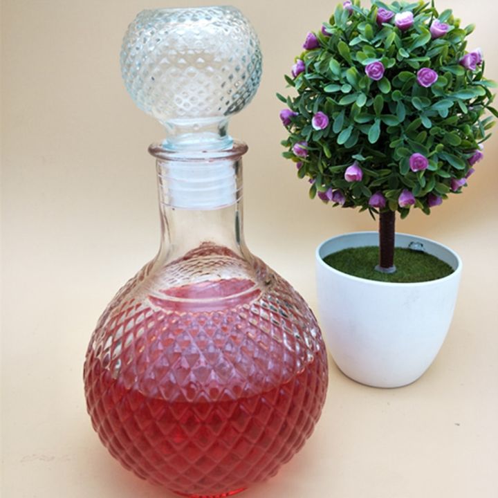 hot-liuaihong-สวนในขวดแก้วทรงกลมแก้วไวน์แดงระดับสูง250-500-1000มล-เหยือกไวน์บอลวิสกี้เพชรคนโทไวน์เครื่องมือบาร์บ้าน