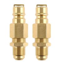 2Pcs Brass Quick Connect Plug Adapter Fitting 3/8" Male Flare Thread X 3/8" Quick Disconnect Plug for Propane Gas Hose Adapter Pipe Fittings Accessori