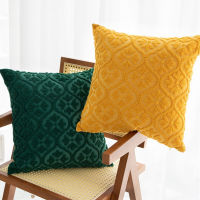 Luxry Embroidery Cushion Cover Home Decoration Velvet Geometric Pillow Cover 45x45cm Sofa Pillow Blue Yellow Grey Red Yellow