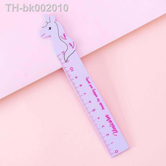 1-pcs-lytwtws-kawaii-accessories-cartoon-unicorn-woolden-measuring-straight-ruler-student-school-office-supplies-stationery