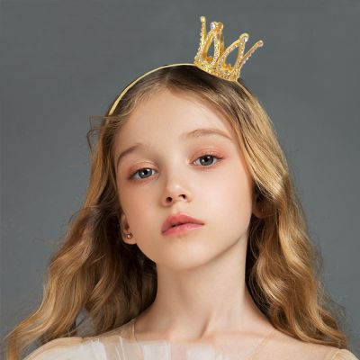 Hair Jewelry Girl Tiara Headband Gold Crystal Tiara Girl Crown Headbands Children 39;s Crown Headband