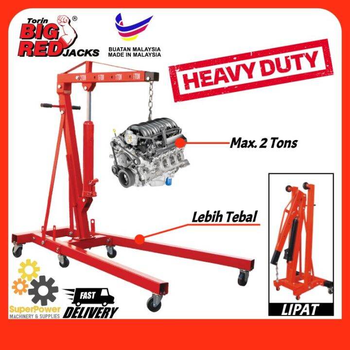 TORIN BigRed 2 Ton Hydraulic Jack Engine Crane(Made in MALAYSIA) Lazada