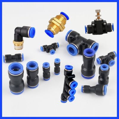Pneumatic Fitting Fittings Quick Connector Air Water Hose Tube Connectors Plastic PU PY 4 6mm 8mm 10mm 12mm 16mm Push Into Plug