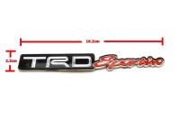 ป้ายโลโก้พลาสติกTRD SPORTIVO สีดำ/แดงขนาด 16.2x2.3cm ติดตั้งด้วยเทปกาวสงหน้าด้านหลัง