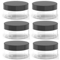 Plastic Cosmetic Jars Leak Proof Clear Container with Black Lid for Cream  Lotion  Powder  ointment  Beauty Products  6 Pcs Travel Size Bottles Contai