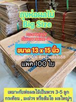 ถุงห่อผลไม้ Big Size 13x15 นิ้ว ถุงห่อกระท้อน ถุงห่อมะม่วง แบบพวง 3-5 ลูก ห่อส้มโอ แพค 100 ใบ ถุงปูน เย็บขอบ ทนแดด-ฝน กันแมลงวางไข่ ห่อแล้วผิวสวย