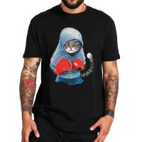 Boxing Cat T Shirt Funny Animal Graphic Design Casual Novelty T-Shirt 100% Cotton Short Sleeved Unisex Tee Tops Camiseta Gift