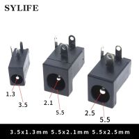 5.5x2.1/2.5mm DC-005 Black DC Power Jack Socket DC Female Connectors Supply Barrel-Type Right Angle PCB Mount Terminal Adapter