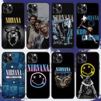 N-Nirvana band Phone Case For iPhone 11 12 13 Mini 13 14 Pro XS Max X 8 7 Plus SE XR Shell Phone Cases