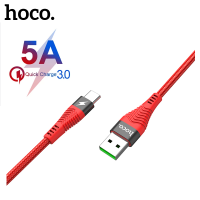 HOCO 5A current FAST CHARGE Data CABLE,USB 3.1 Type C สายชาร์จเร็วสำหรับ Huawei P30 P20 Pro Lite Mate 20 10 Pro P10 PLUS LITE,supercharge Super Charger Type-C CABLE