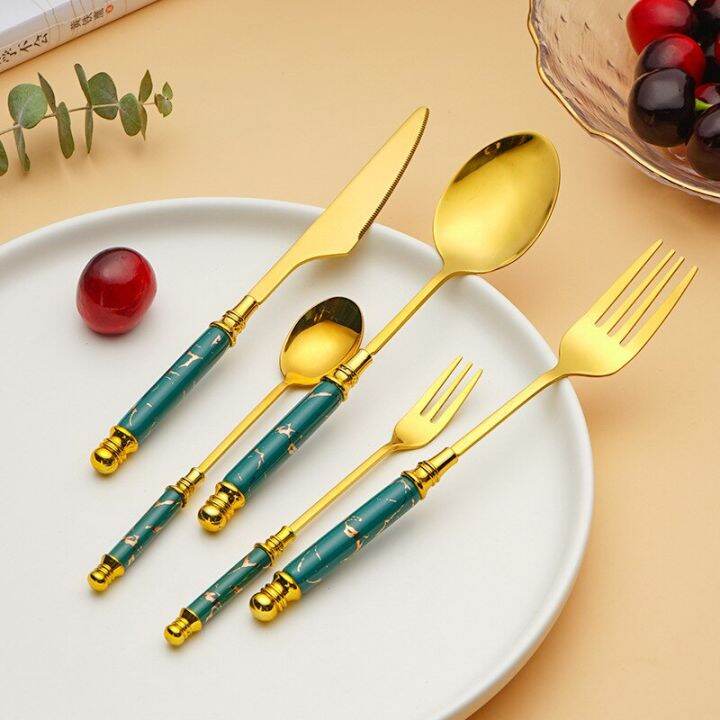 gold-dinnerware-set-stainless-steel-tableware-cutlery-fork-knife-spoon-flatware-set-ceramic-handle-travel-kitchen-silverware-50-flatware-sets