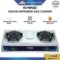 Khind IGS1516 Infrared Gas Cooker 2 Burner Gas Stove Table Top ( Stainless Steel ). 