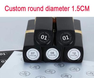 100PCS1.5-2.5 cm lipstick sticker silver black custom text logo custom LOGO personalized label sticker gift sticker