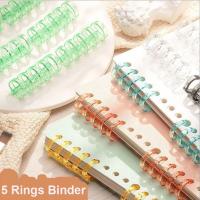 2pcs KW-trio Loose-leaf Ring 5-hole Binding Ring Loose-leaf Paper Transparent Plastic Clip Planner Ring Binder Planner Rings