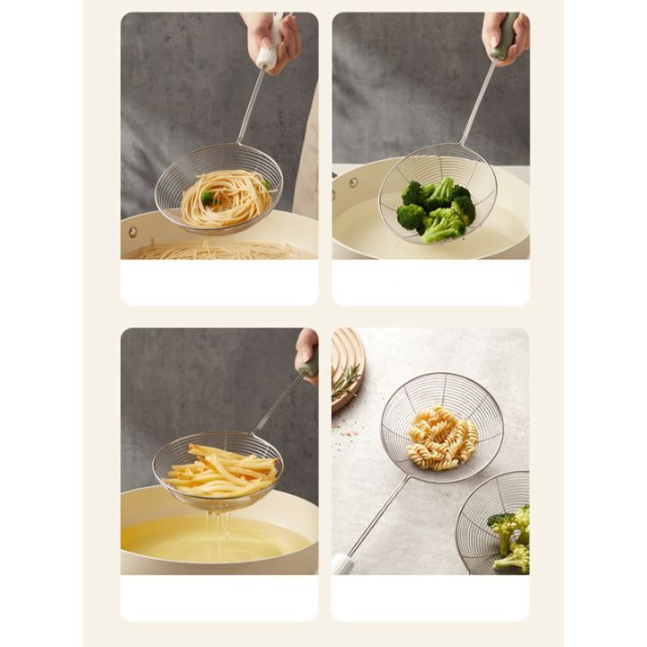 household-oil-colander-kitchen-dumpling-noodle-hot-pot-scoop-filter-screen-white