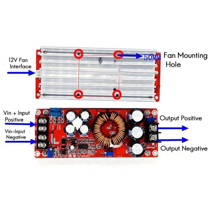 2x-1200w-20a-dc-converter-boost-car-step-up-power-supply-module-adjustable-voltage-converter-8-60v-to-12-83v